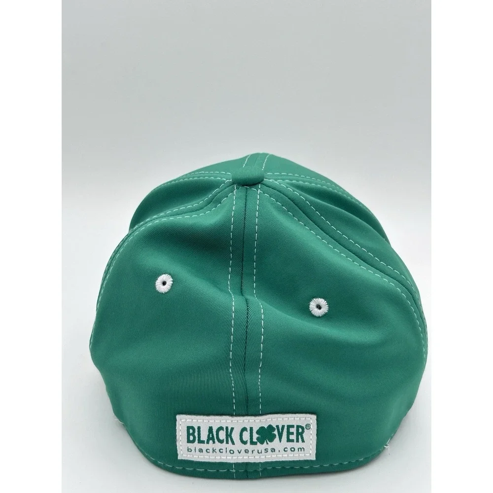 BLACK CLOVER Live Lucky Kelly Green A-Flex Fit S/M Baseball Hat Cap Golf Preppy